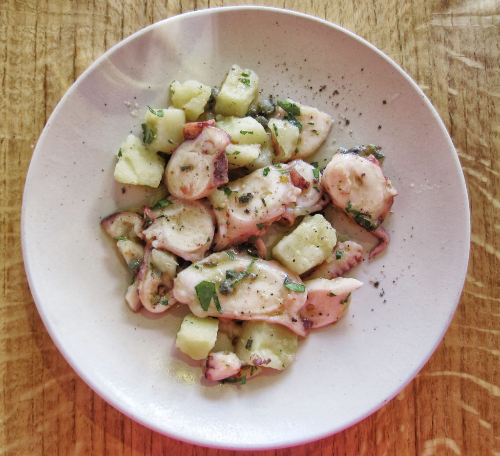 Marinated octopus salad at Artusi