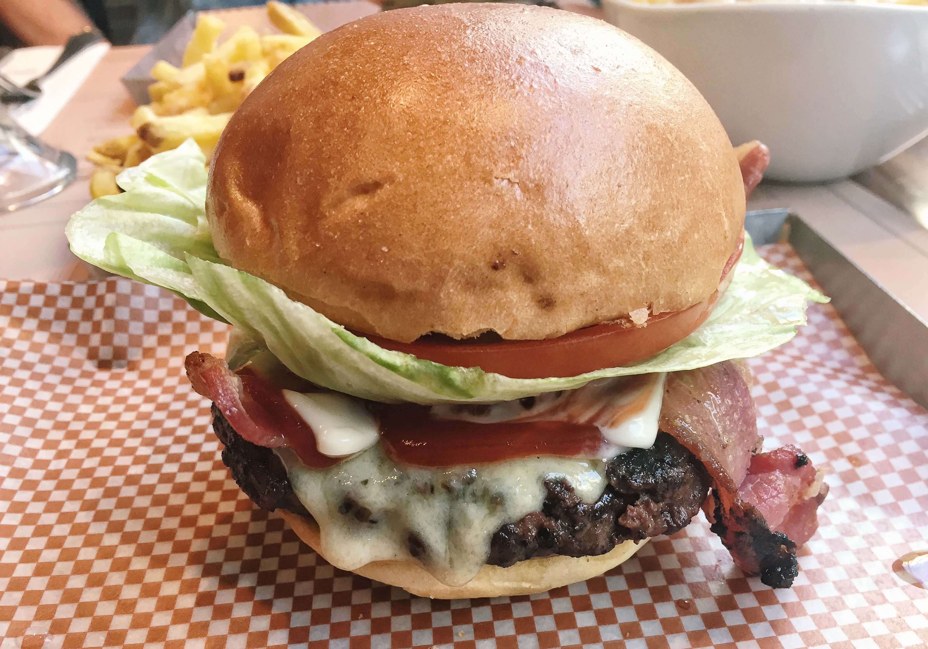 A bacon cheeseburger from BRGR.CO in Soho, London