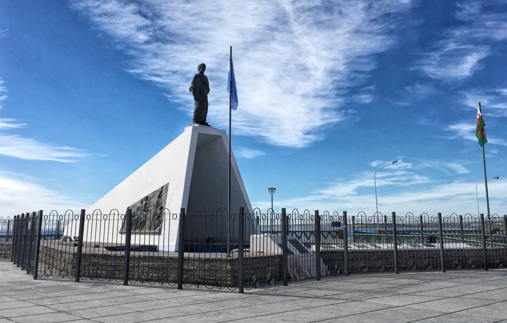 Statue in honour of Welsh settler, Puerto Madryn, Welsh Patagonia