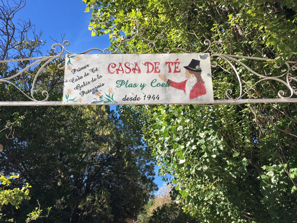 Tea house sign in Gaiman, Welsh Patagonia