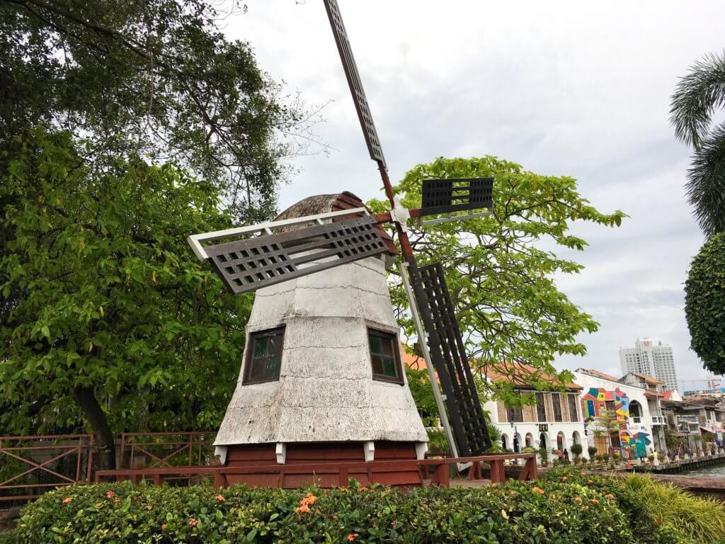 Traditional Dutch windmill in Melaka/Malacca, Malaysia